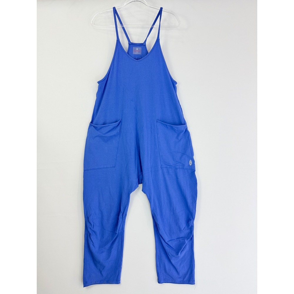 FP Movement Hot Shot Onesie Women XS Blue Sleeveless Pockets Relaxed Jumpsuit